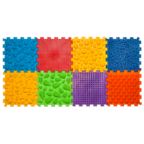 Massage mat Ortek Puzzles Mix of 8 elements