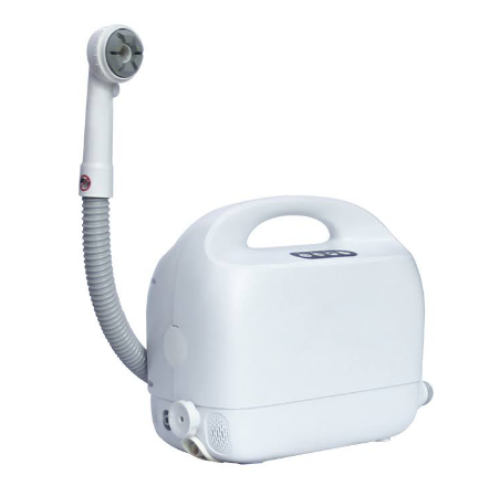 Portable robot shower with reverse water suction for bathing anywhere