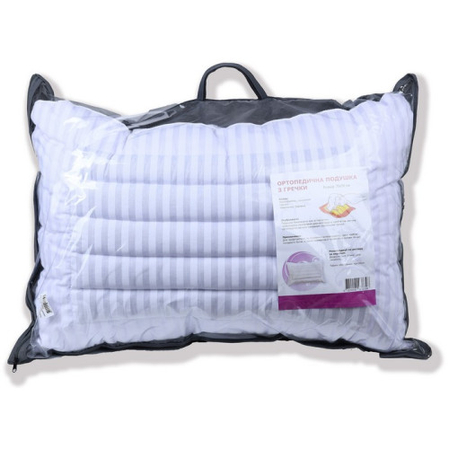 Orthopedic pillow with buckwheat husk and holofiber 50x70 cm