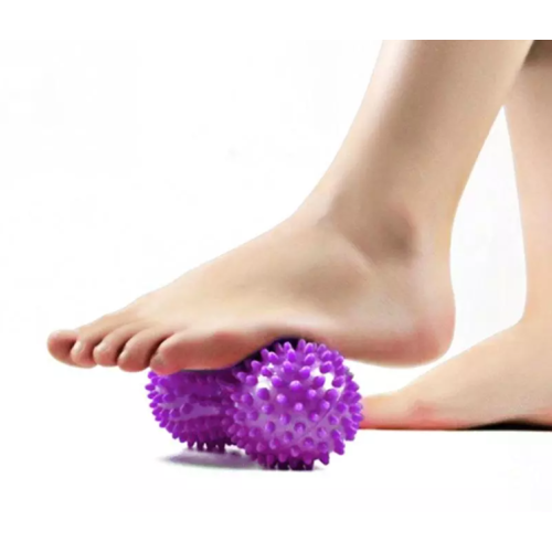 Double massage ball with spikes