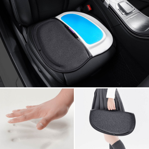 Gel seat cushion with memory effect soft 45x35x7cm with zipper