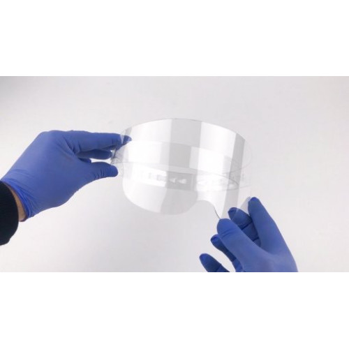 Protective acrylic face shield in the form of glasses 9 cm high