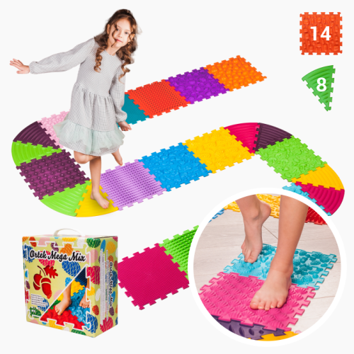 Massage mat Ortek Puzzles 14 el. + 8 Triangles