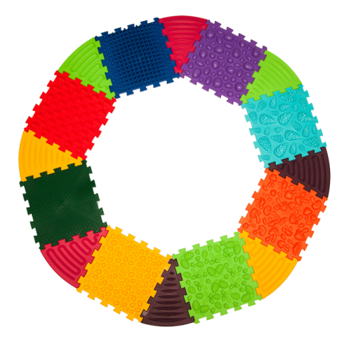 Massage mat Ortek Puzzles 8 el. + 8 Triangles + game as a gift