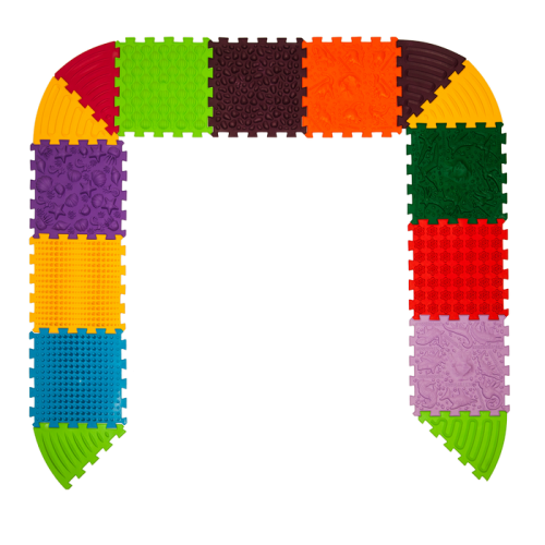 Massage mat Ortek Dinosaurs Puzzles 9 el. + 6 Triangles
