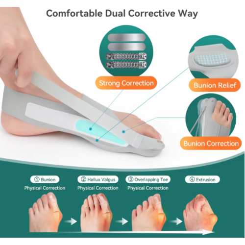 Valgus bandage with a metal plate and tension adjustment 